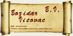 Božidar Vićovac vizit kartica